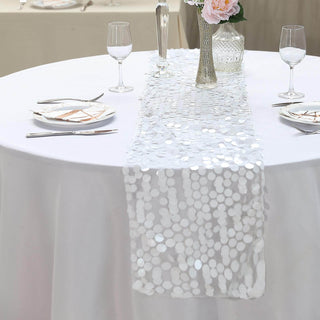 Add Elegance to Your Event with the White Sequin Table Runner