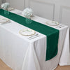 12x108inch Accordion Crinkle Taffeta Table Runner, Elegant Linen Runner - Hunter Emerald Green