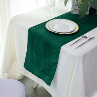 Add Elegance to Your Table with the Hunter Emerald Green Taffeta Table Runner