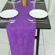 12inch x 108inch Purple Accordion Crinkle Taffeta Linen Table Runner