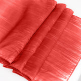 12inch x 108inch Red Accordion Crinkle Taffeta Linen Table Runner#whtbkgd