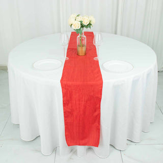 Add a Pop of Color and Elegance with the Red Taffeta Table Runner