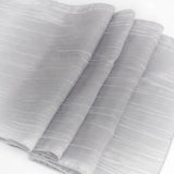 12inch x 108inch Accordion Crinkle Taffeta Table Runner - Silver#whtbkgd