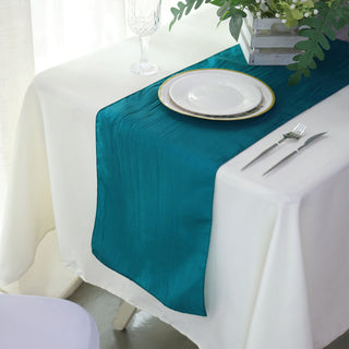 Add Elegance to Your Table with the Teal Taffeta Table Runner