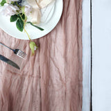 10ft Dusty Rose Gauze Cheesecloth Boho Table Runner