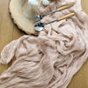 10ft Nude Beige Gauze Cheesecloth Boho Table Runner#whtbkgd