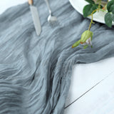 Create Unforgettable Memories with the Dusty Blue Gauze Cheesecloth Boho Table Runner