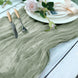 10ft Dusty Sage Green Gauze Cheesecloth Boho Table Runner