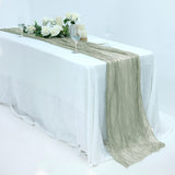 10ft Dusty Sage Green Gauze Cheesecloth Boho Table Runner