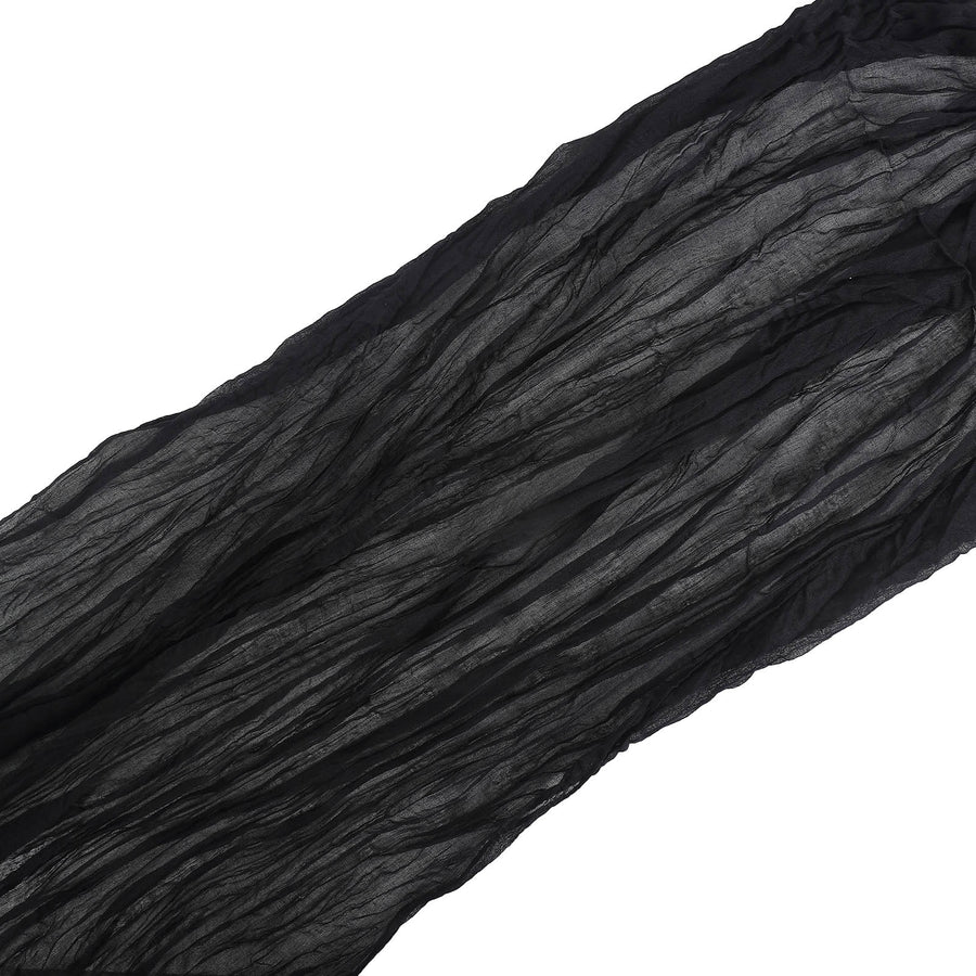 Enhance Your Event with a Black Gauze Cheesecloth Boho Table Runner