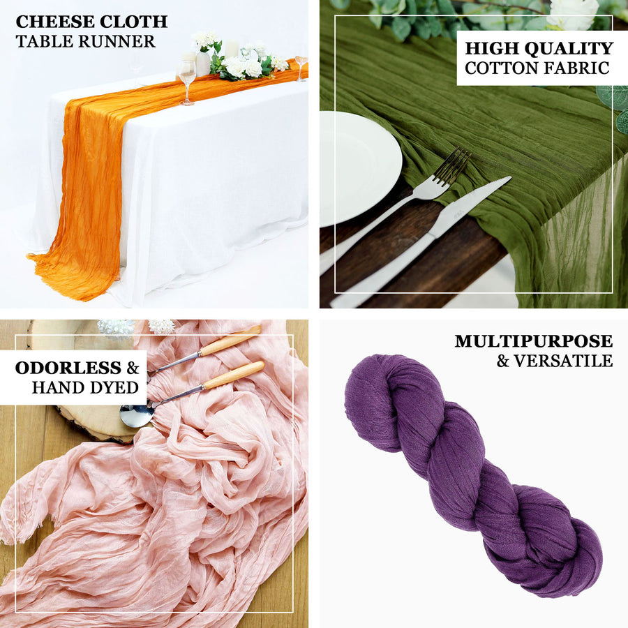 10ft Lavender Lilac Gauze Cheesecloth Boho Table Runner