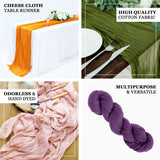 10ft Purple Gauze Cheesecloth Boho Table Runner
