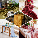 10ft White Gauze Cheesecloth Boho Table Runner