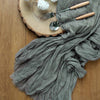 10ft Gray Gauze Cheesecloth Boho Table Runner