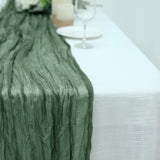10ft Olive Green Gauze Cheesecloth Boho Table Runner