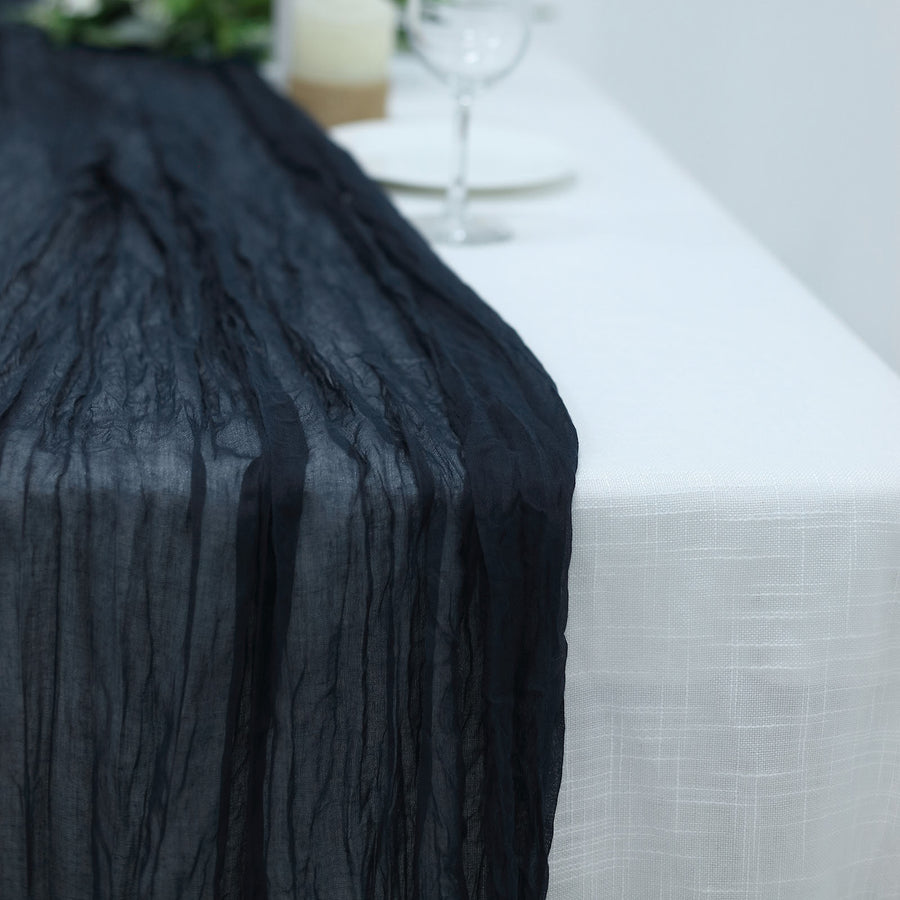 10ft Navy Blue Gauze Cheesecloth Boho Table Runner