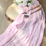 10ft Pink Gauze Cheesecloth Boho Table Runner#whtbkgd