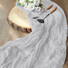 10ft Silver Gauze Cheesecloth Boho Table Runner#whtbkgd