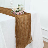 10ft Taupe Gauze Cheesecloth Boho Table Runner