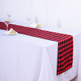 Buffalo Plaid Table Runner | Black / Red | Gingham Polyester Checkered Table Runner