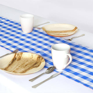 Versatile Blue and White Gingham Table Runner for Any Occasion