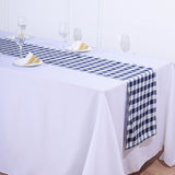 Buffalo Plaid Table Runner | Navy / White | Gingham Polyester Checkered Table Runner