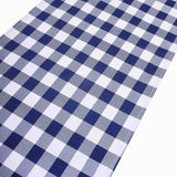 Buffalo Plaid Table Runner | Navy / White | Gingham Polyester Checkered Table Runner