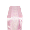 14"x108" Pink Satin Embroidered Sheer Organza Table Runner