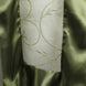 14"x108" Olive Green Satin Embroidered Sheer Organza Table Runner#whtbkgd