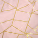 9ft Blush / Rose Gold With Gold Foil Geometric Pattern Table Runner#whtbkgd