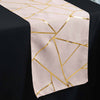9ft Blush / Rose Gold With Gold Foil Geometric Pattern Table Runner