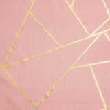 9ft Dusty Rose With Gold Foil Geometric Pattern Table Runner#whtbkgd