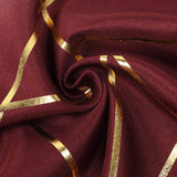 9ft Burgundy With Gold Foil Geometric Pattern Table Runner