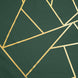 9ft Hunter Emerald Green With Gold Foil Geometric Pattern Table Runner#whtbkgd