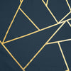 9ft Navy Blue With Gold Foil Geometric Pattern Table Runner#whtbkgd