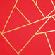 9ft Red With Gold Foil Geometric Pattern Table Runner#whtbkgd
