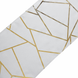 9ft Silver With Gold Foil Geometric Pattern Table Runner