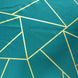 9 Feet Teal Table Runner With Gold Foil Geometric Pattern#whtbkgd