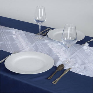 White Premium Taffeta Table Runner for Elegant Events