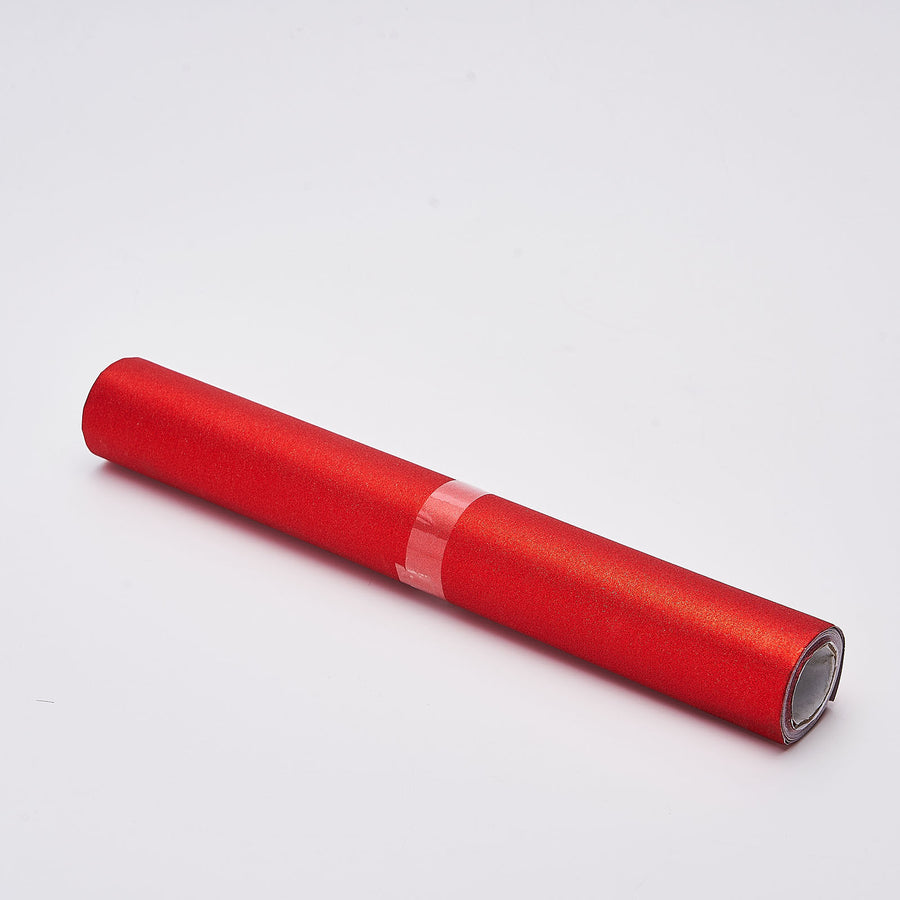 9Ft Red Glitzing Glitter Table Runner, Disposable Paper Table Runner
