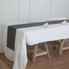 12x108 Charcoal Gray Linen Table Runner, Slubby Textured Wrinkle Resistant Table Runner