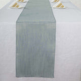 12inch x 108inch Dusty Blue Linen Table Runner, Slubby Textured Wrinkle Resistant Table Runner