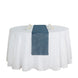 12"x108" Blue Linen Table Runner, Slubby Textured Wrinkle Resistant Table Runner