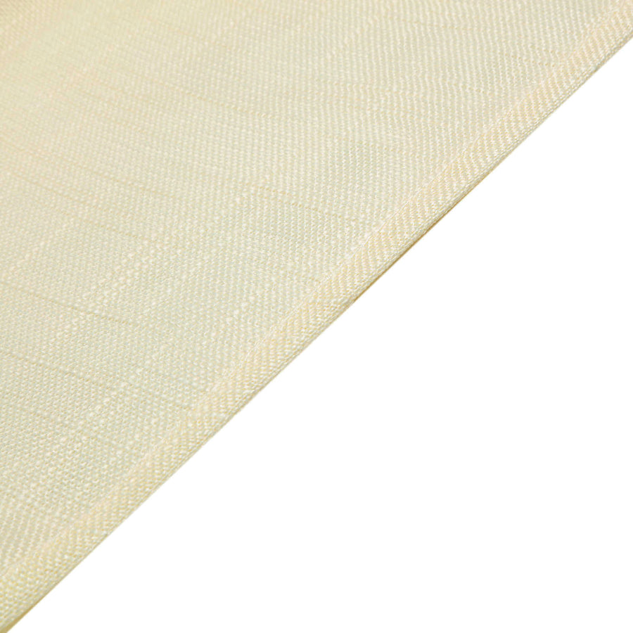 12x108 Ivory Linen Table Runner, Slubby Textured Wrinkle Resistant Table Runner