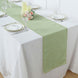 14x108Inch Sage Green Boho Chic Rustic Faux Burlap Cloth Table Runner