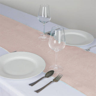 Experience Luxury and Charm with the Blush Rustic Burlap Table Runner