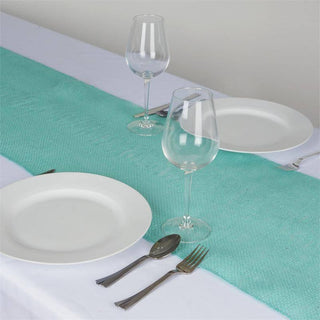 Create a Rustic and Charming Atmosphere with the Turquoise Rustic Burlap Table Runner