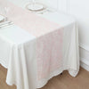 12inch x 108inch Blush / Rose Gold Vintage Rose Flower Lace Table Runner