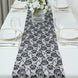 12inch x 108inch Black Vintage Rose Flower Lace Table Runner