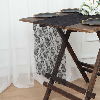 Elevate Your Decor with the Black Vintage Table Runner
